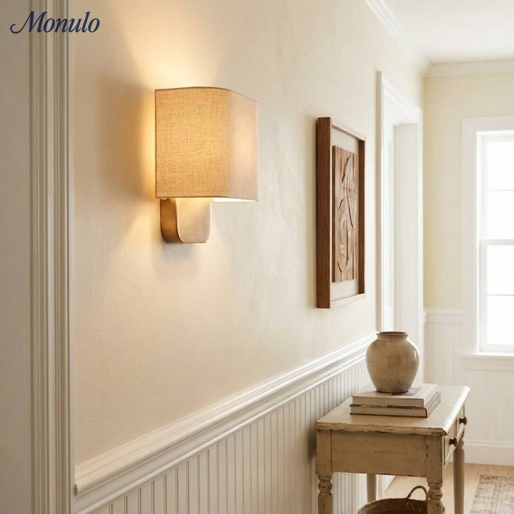 Stoffen Wandlamp met Metalen Fitting voor Leeslicht Slaapkamer