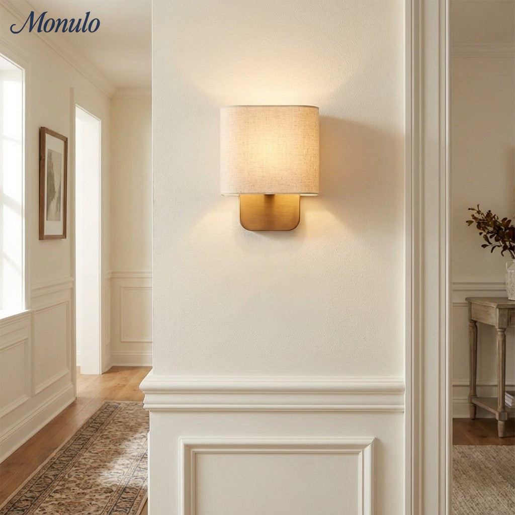 Stoffen Wandlamp met Metalen Fitting voor Leeslicht Slaapkamer