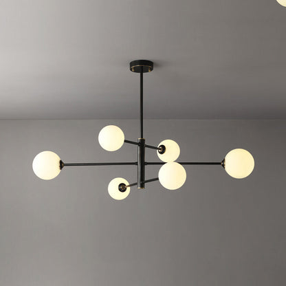 Hanglamp Glas Bollen Modern Zwart Koper 6/8-Lichts G9 Verlichting
