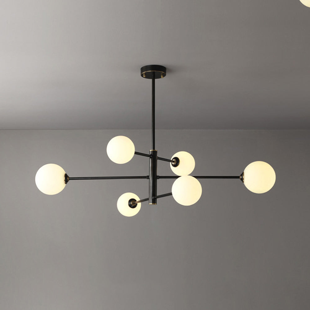 Hanglamp Glas Bollen Modern Zwart Koper 6/8-Lichts G9 Verlichting
