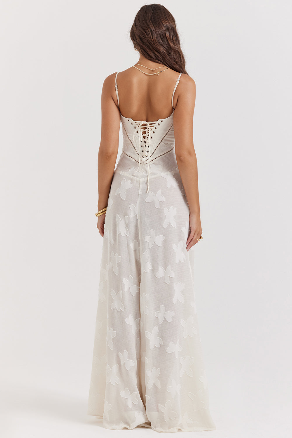 Elegante Maxi Jurk Geborduurd voor Vrouw