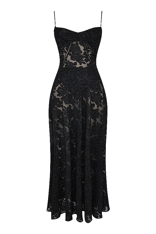 Elegante Maxi Jurk Geborduurd voor Vrouw