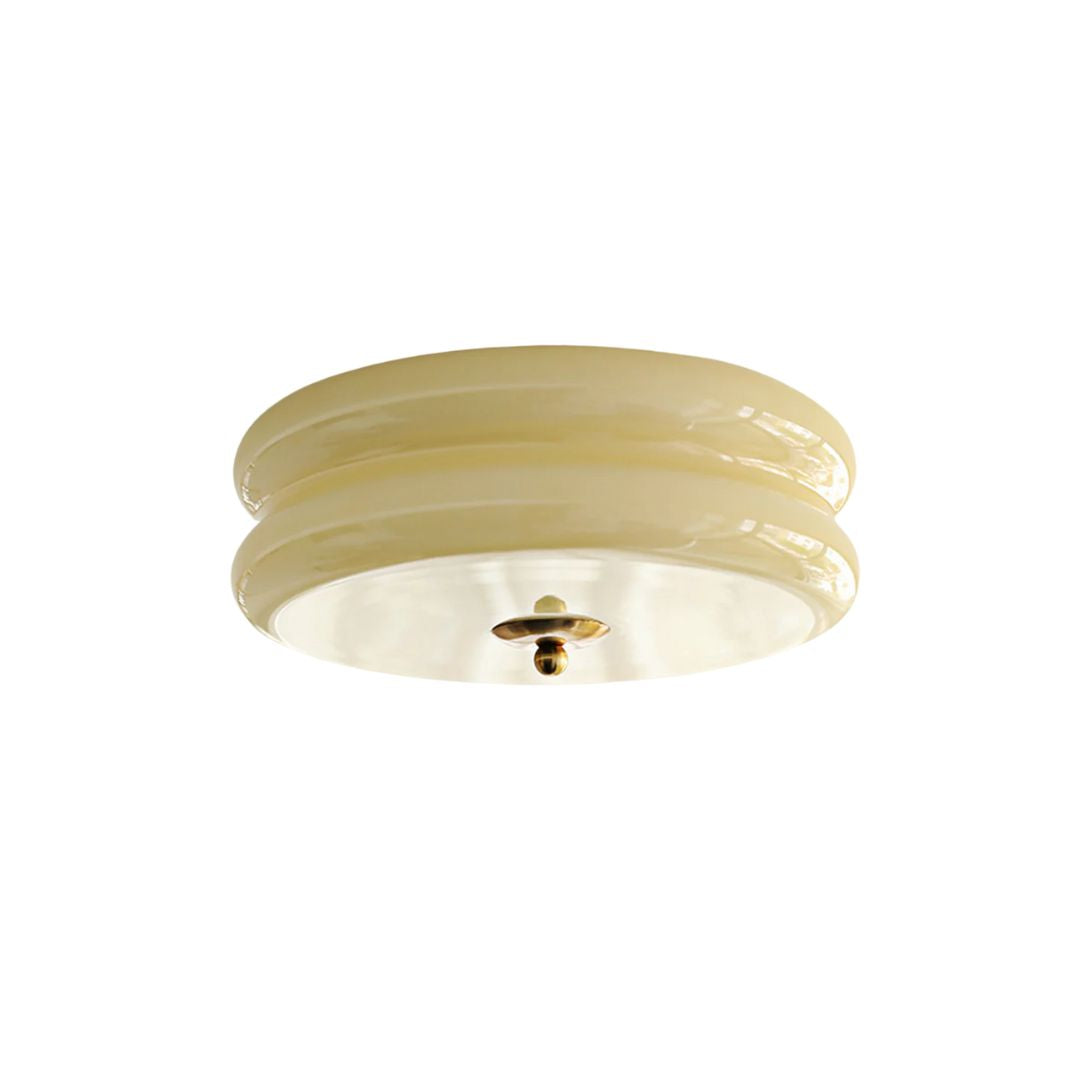 LED plafondlamp glas metaal crème 13 cm slaapkamer woonkamer art deco plafondverlichting rond warm licht neutraal licht wit licht