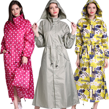 Dames Regenjas Lange Lichtgewicht Met Leuke Print