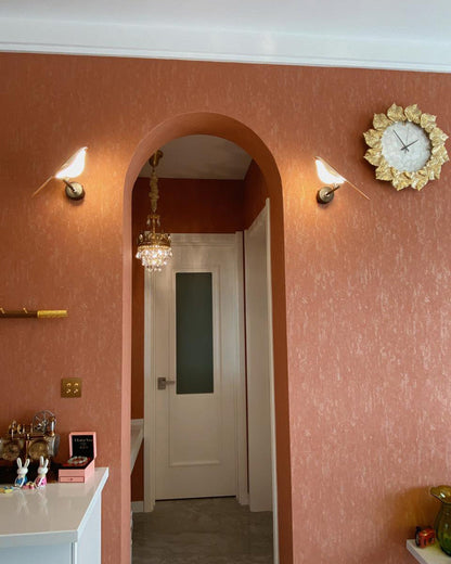 Wandlamp Vogel Goud Zwart Metaal LED Warm Wit Slaapkamer Hal Decoratief