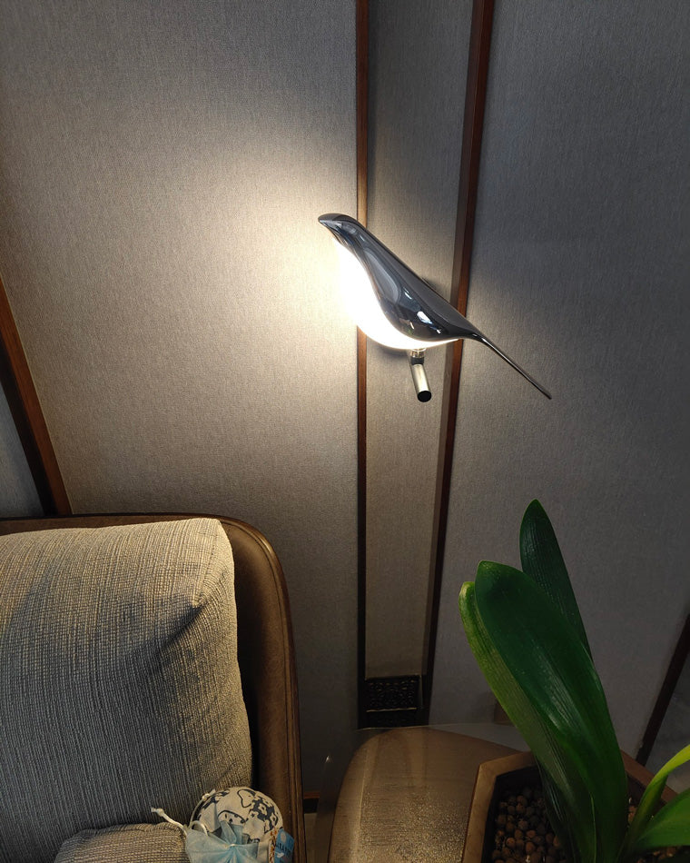 Wandlamp Vogel Goud Zwart Metaal LED Warm Wit Slaapkamer Hal Decoratief