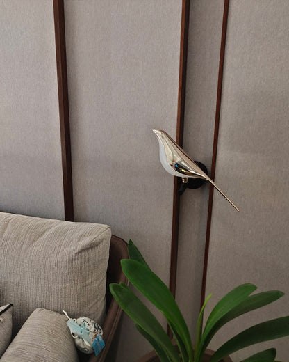 Wandlamp Vogel Goud Zwart Metaal LED Warm Wit Slaapkamer Hal Decoratief