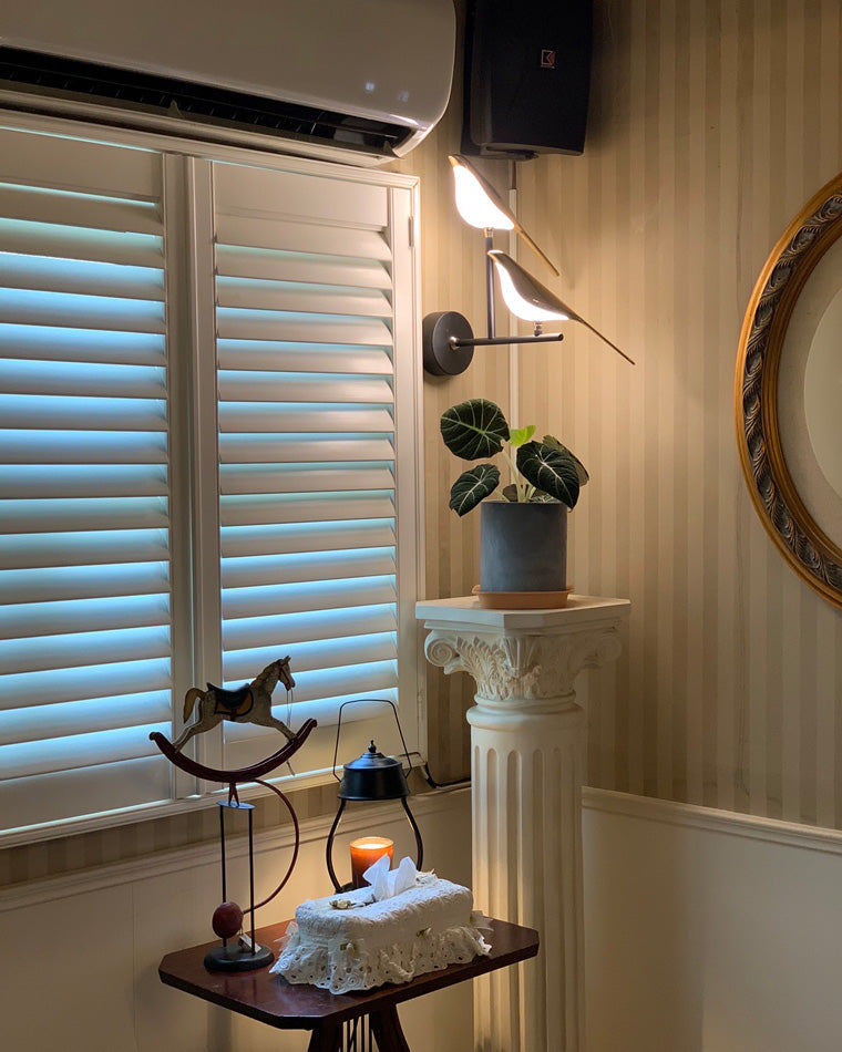 Wandlamp Vogel Goud Zwart Metaal LED Warm Wit Slaapkamer Hal Decoratief