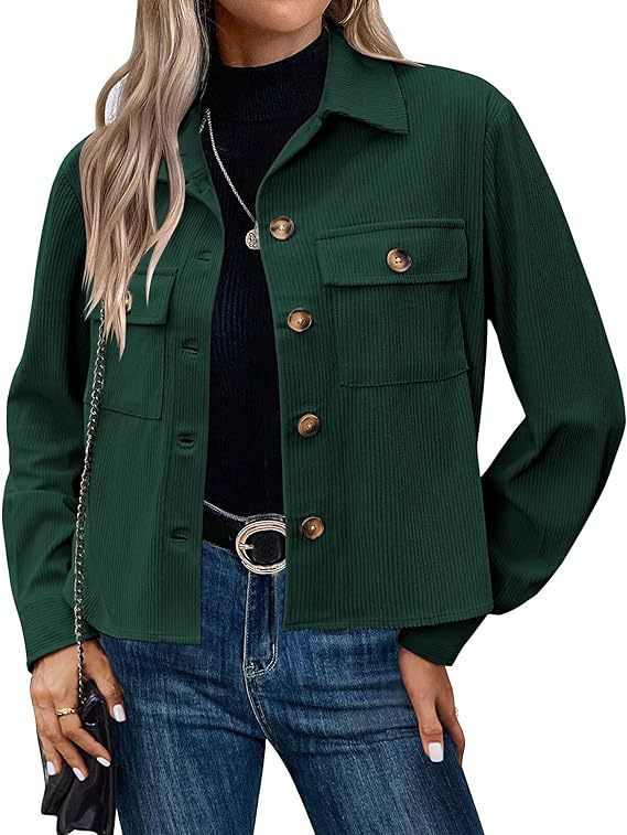 Dames Corduroy Jas Kort Bruin Trendy Model