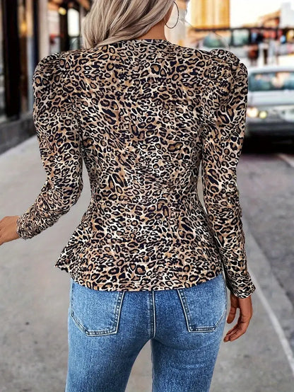 Dames Jack Luipaardprint Ritsjas Casual Stijl