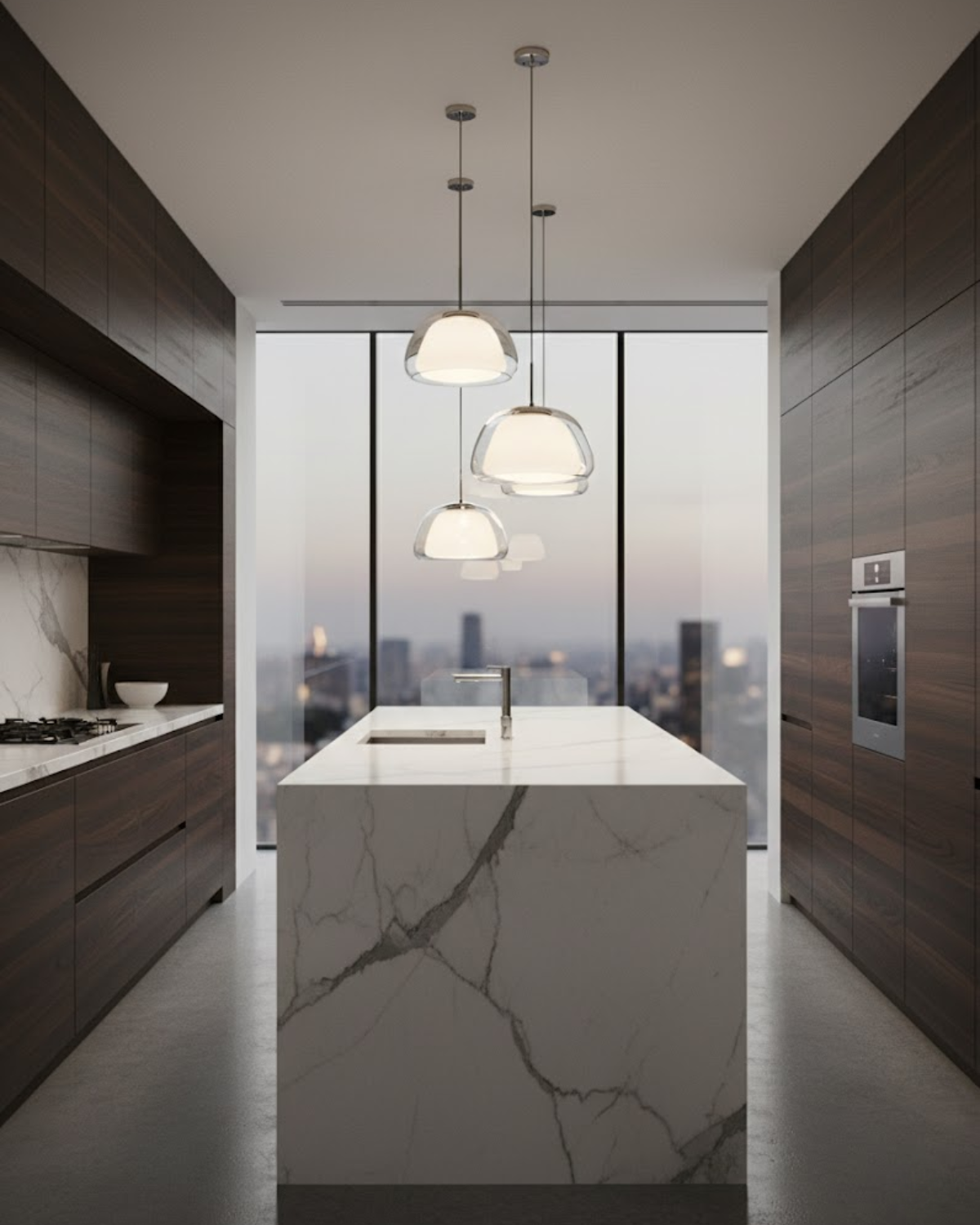 Luxe Glazen Hanglamp Met Mat En Transparant Glas In Minimalistisch Japandi Design