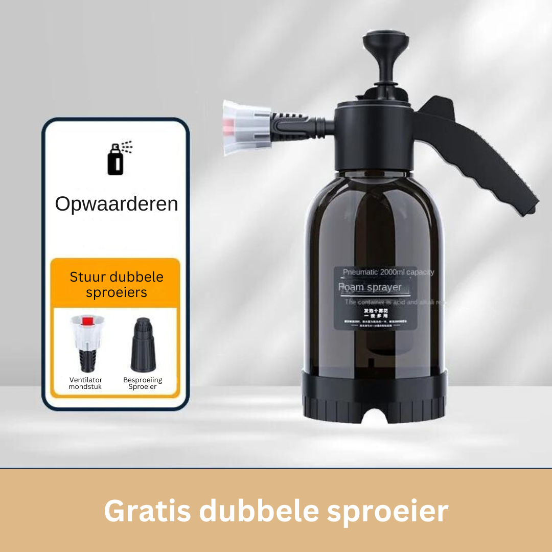 Schuimsproeier voor Autoreiniging – 3 Spuitkoppen voor Dieptereiniging – Wit of Zwart
