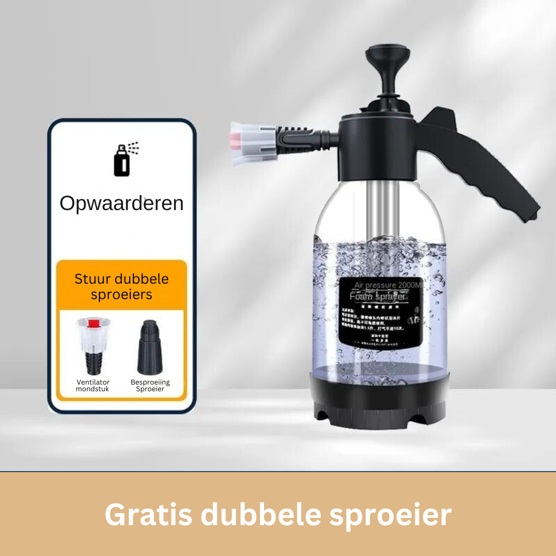 Schuimsproeier voor Autoreiniging – 3 Spuitkoppen voor Dieptereiniging – Wit of Zwart