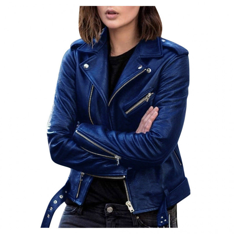 Dames Biker Jas van PU Leder Trendy en Stijlvol