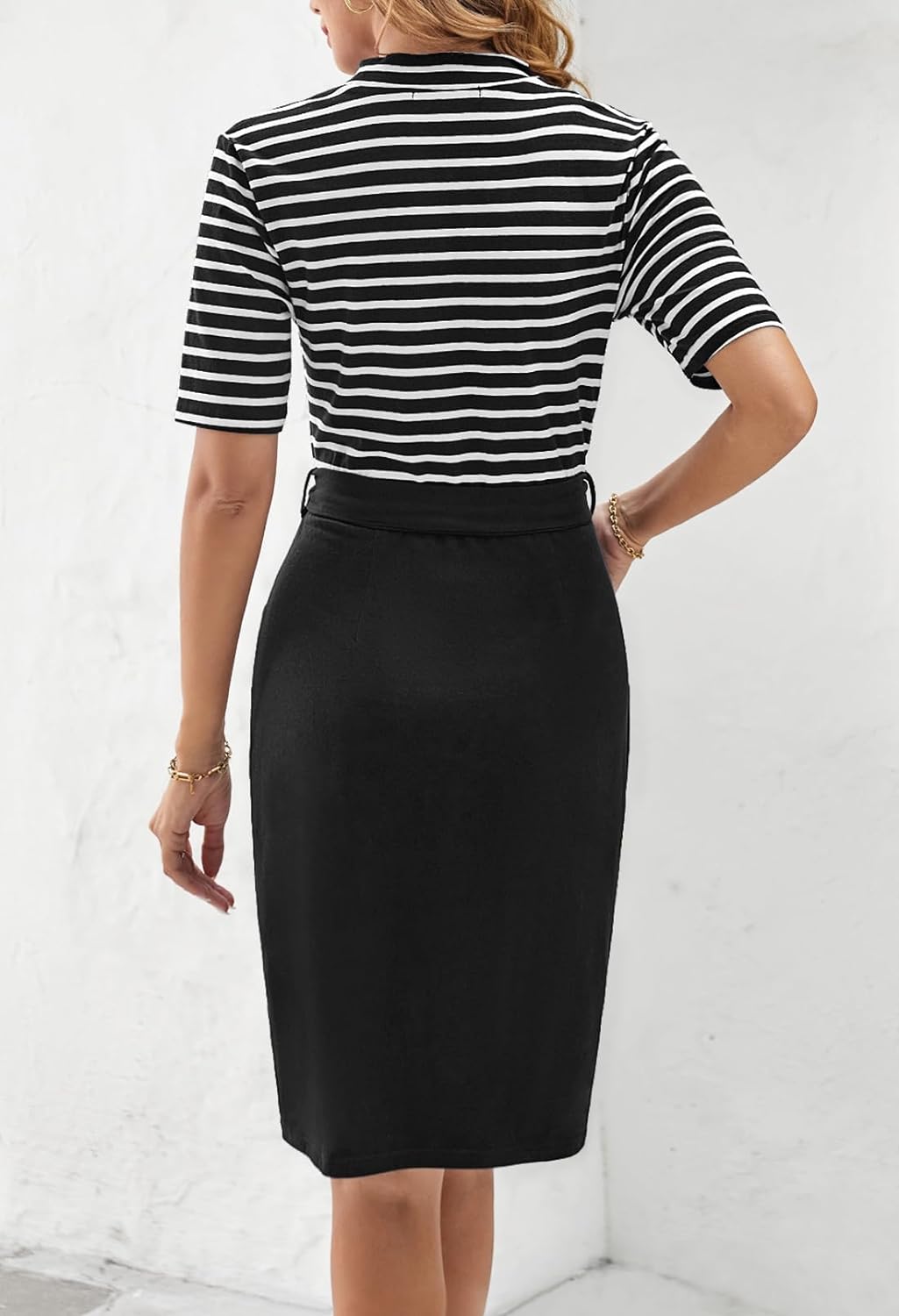Zomerjurk Midi Gestreept T-shirt Jurk voor Vrouw