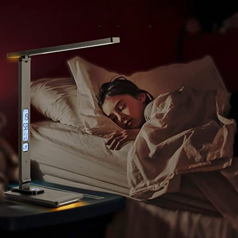 LED Bureaulamp met Draadloze Oplader en USB-Poort – Verstelbare Verlichting voor Optimaal Werkcomfort