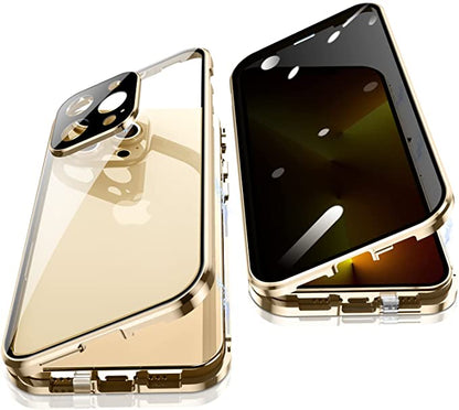 Magnetisch Glazen Telefoonhoesje met Privacy Screenprotector — 360° Bescherming voor iPhone