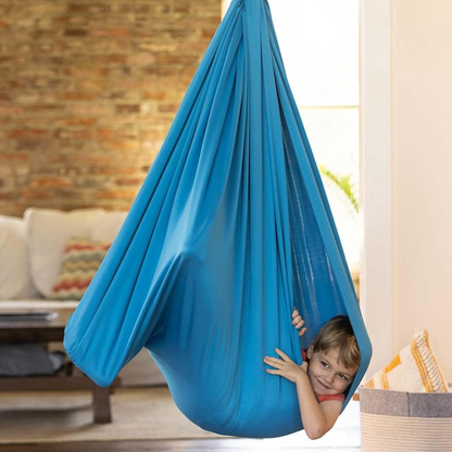 Sensorische Schommel Hangmat Kinderen Elastisch Stof Blauw Grijs Rood Paars 100x280 150x280cm