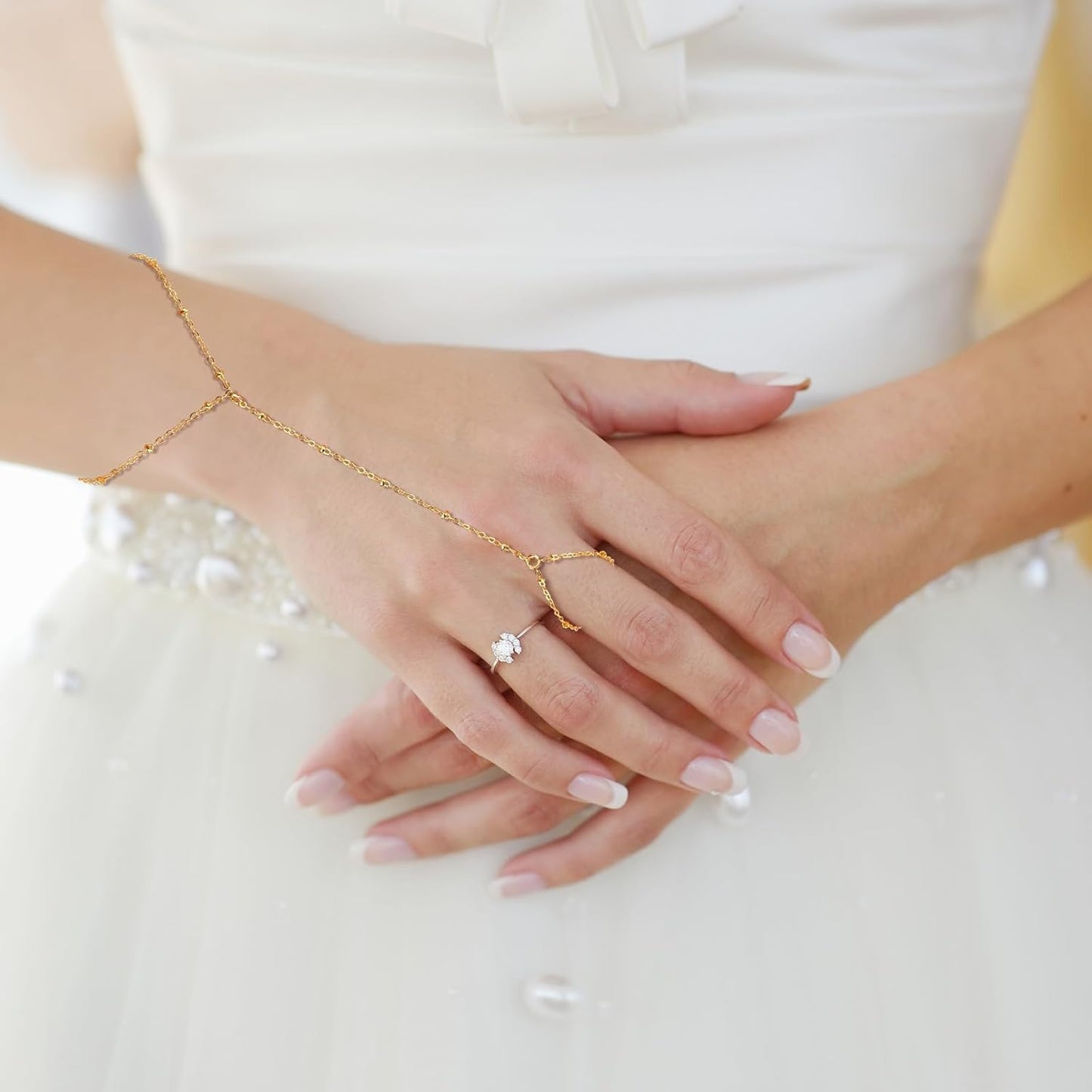 Gouden Handketting Armband Set voor Vrouw