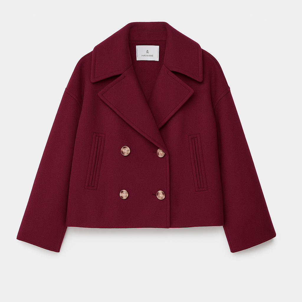 Dames Peacoat Dubbelrij Relaxed Fit Lange Jas