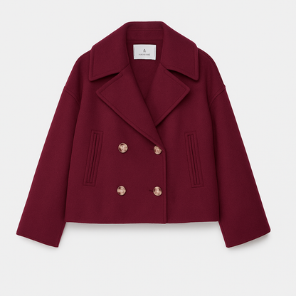 Dames Peacoat Dubbelrij Relaxed Fit Lange Jas