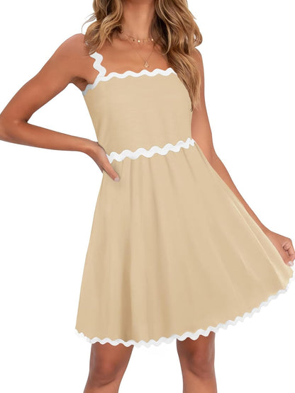 Mouwloze Zomerjurk Mini Spaghettibandjes Strandjurk