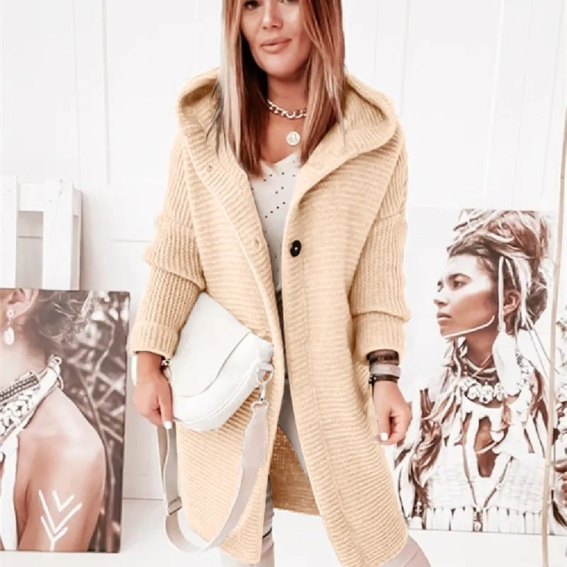 Dames Cardigan met Capuchon – Zacht Kasjmier Stijl