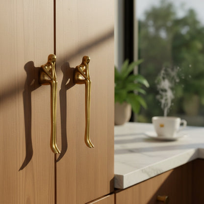 Minimalistische Kastgreep - Messing Zilver Roze - Scandinavisch Design Meubels