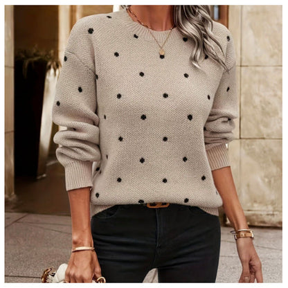 Dames Trui Gebreid Polkadots Stijlvol Elegant