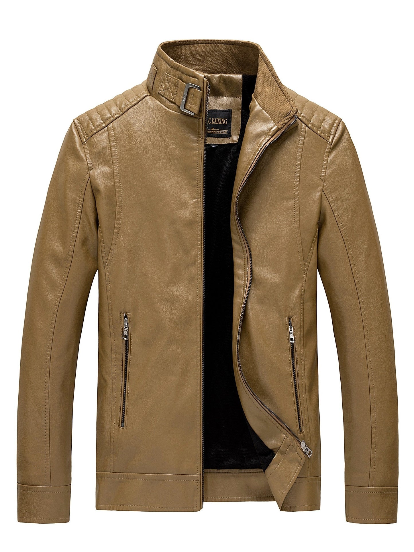 Leren Jas met Ritszakken Elegant Design