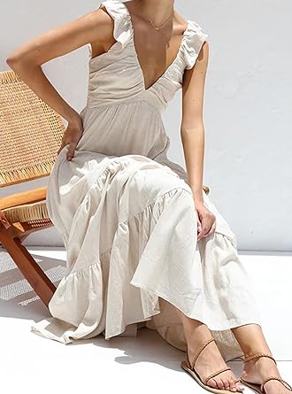 Vrouwen Zomerjurk Lange Maxi Jurk met Franje