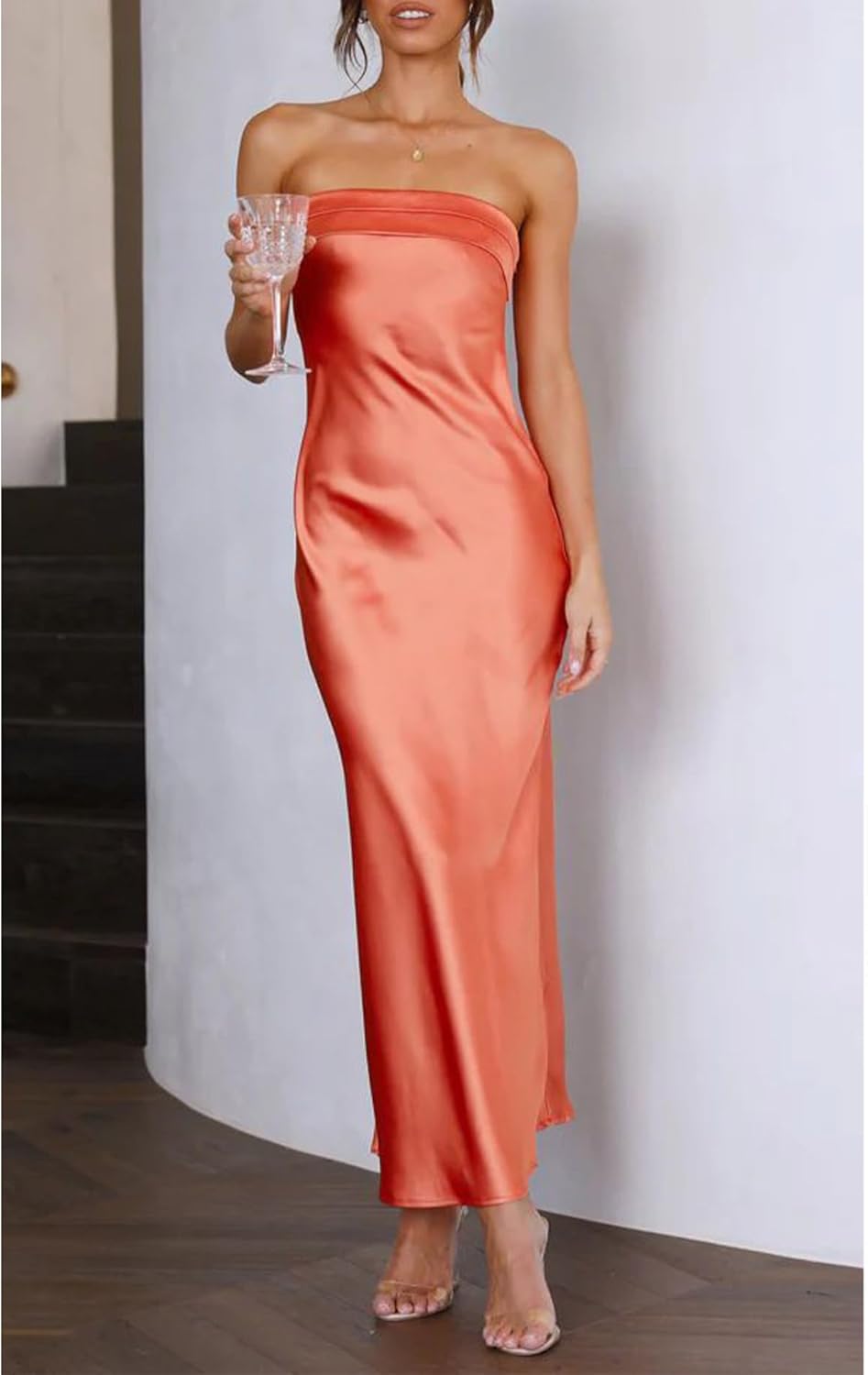 Zomerjurk voor Vrouw Strapless Elegante Jurk