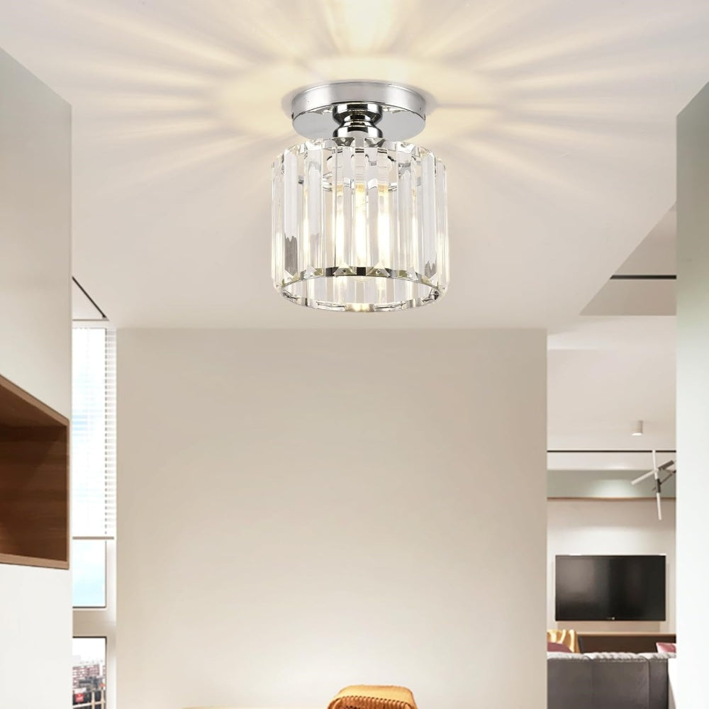 Plafondlamp Kristal Zwart Zilver Goud E27 Opbouw Modern Hal Woonkamer