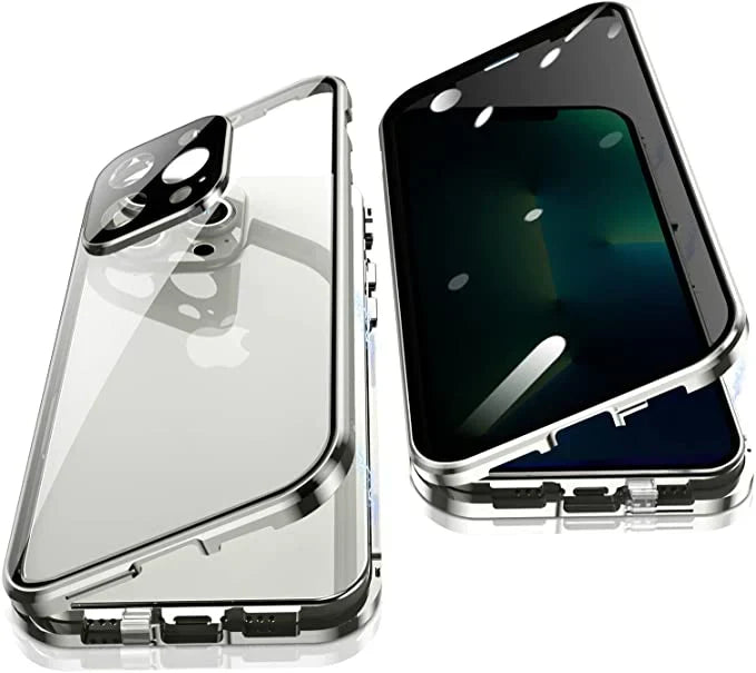 Magnetisch Glazen Telefoonhoesje met Privacy Screenprotector — 360° Bescherming voor iPhone