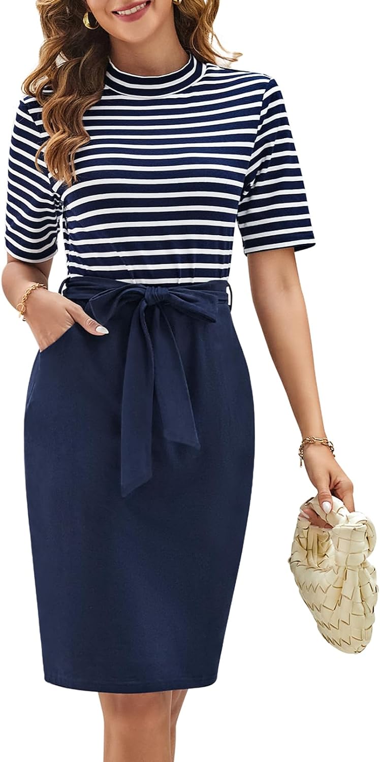Zomerjurk Midi Gestreept T-shirt Jurk voor Vrouw