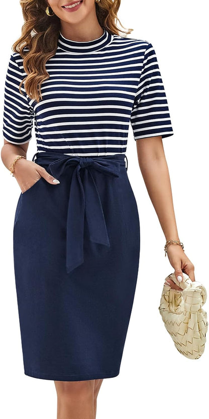 Zomerjurk Midi Gestreept T-shirt Jurk voor Vrouw