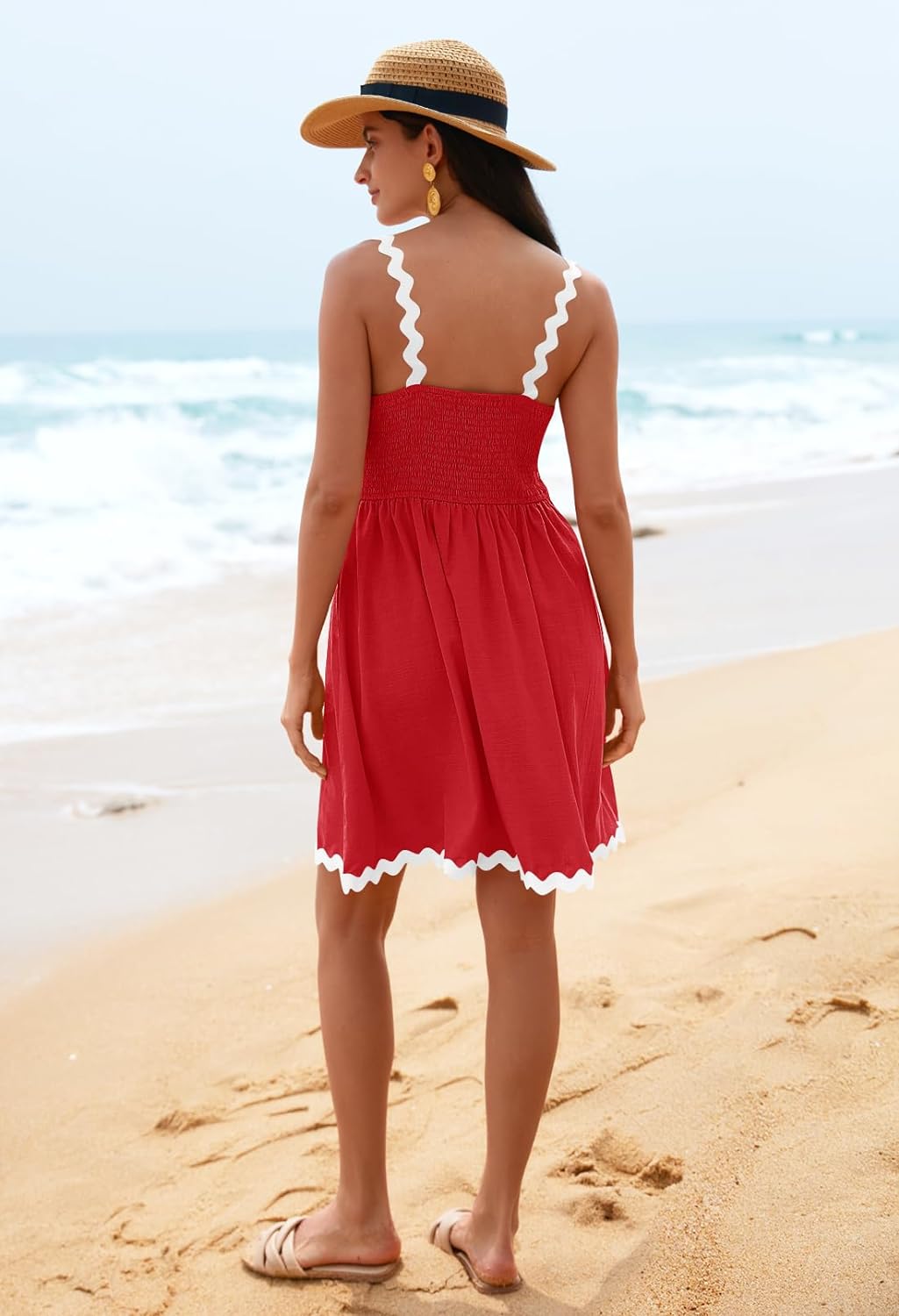 Mouwloze Zomerjurk Mini Spaghettibandjes Strandjurk