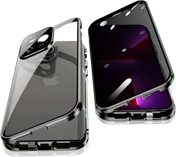Magnetisch Glazen Telefoonhoesje met Privacy Screenprotector — 360° Bescherming voor iPhone