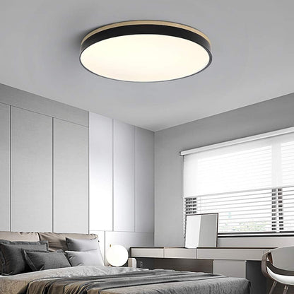 Plafondlamp Hout Rond LED met Acryl – Dimbaar Warm Licht Scandinavisch Design Woonkamer Slaapkamer 30cm 40cm 50cm 60cm