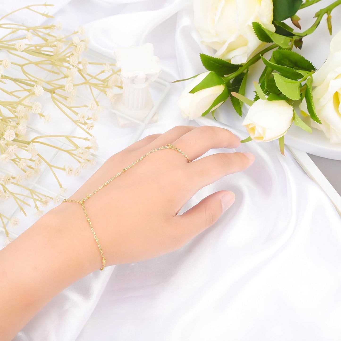 Gouden Handketting Armband Set voor Vrouw