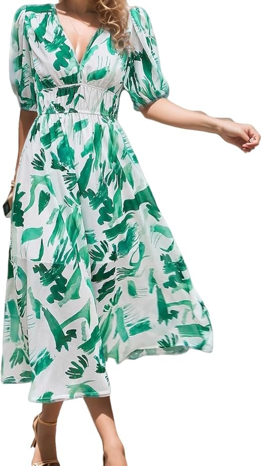 Bloemen Jurk Elegante Vrouwelijke Zomerjurk