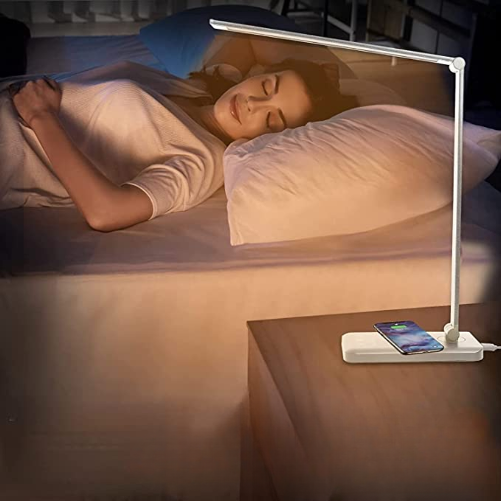 LED Bureaulamp met USB-Oplaadpoort – 5 Lichtstanden en Dimbaar – Flexibele Arm – Oogvriendelijke Verlichting