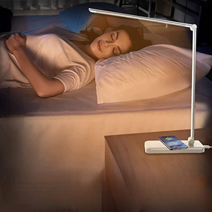 LED Bureaulamp met USB-Oplaadpoort – 5 Lichtstanden en Dimbaar – Flexibele Arm – Oogvriendelijke Verlichting
