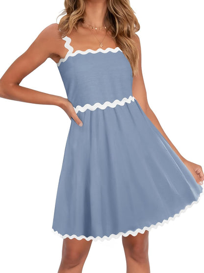 Mouwloze Zomerjurk Mini Spaghettibandjes Strandjurk