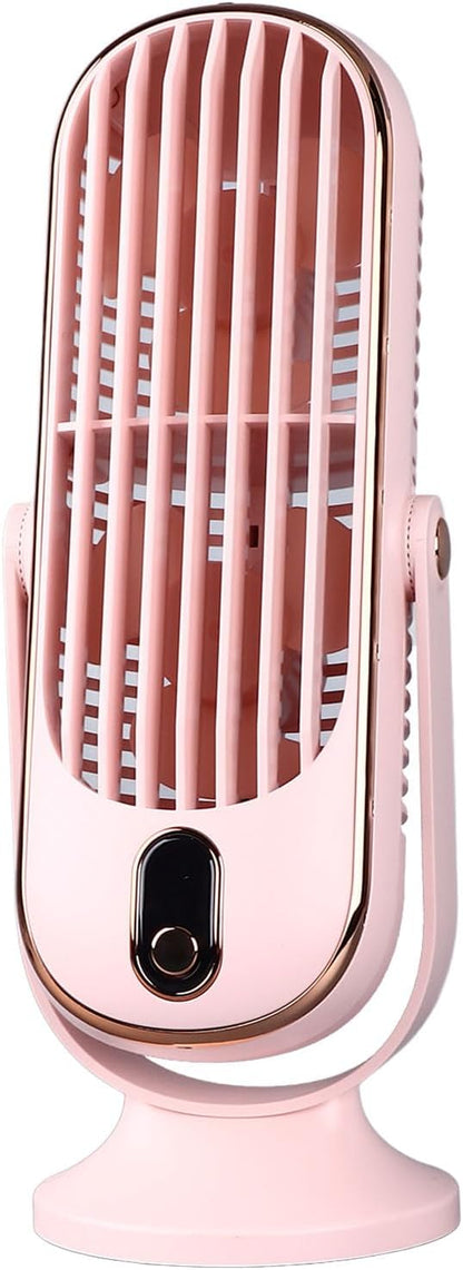 Draagbare Ventilator met 720° Rotatie Oplaadbaar - Stille USB Tafelventilator voor Bureau Thuis Kantoor