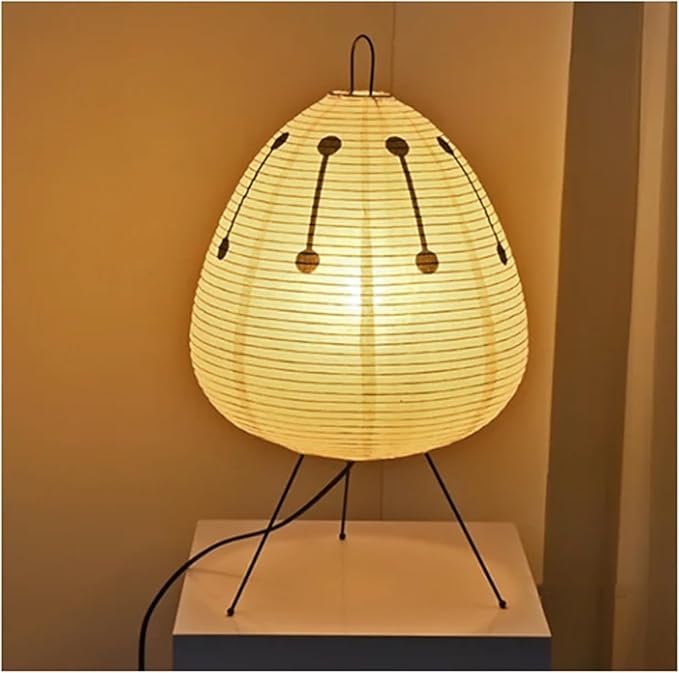 Tafellamp Rijstpapier Japans Design Retro Met IJzeren Voet 47cm E27