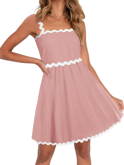 Mouwloze Zomerjurk Mini Spaghettibandjes Strandjurk