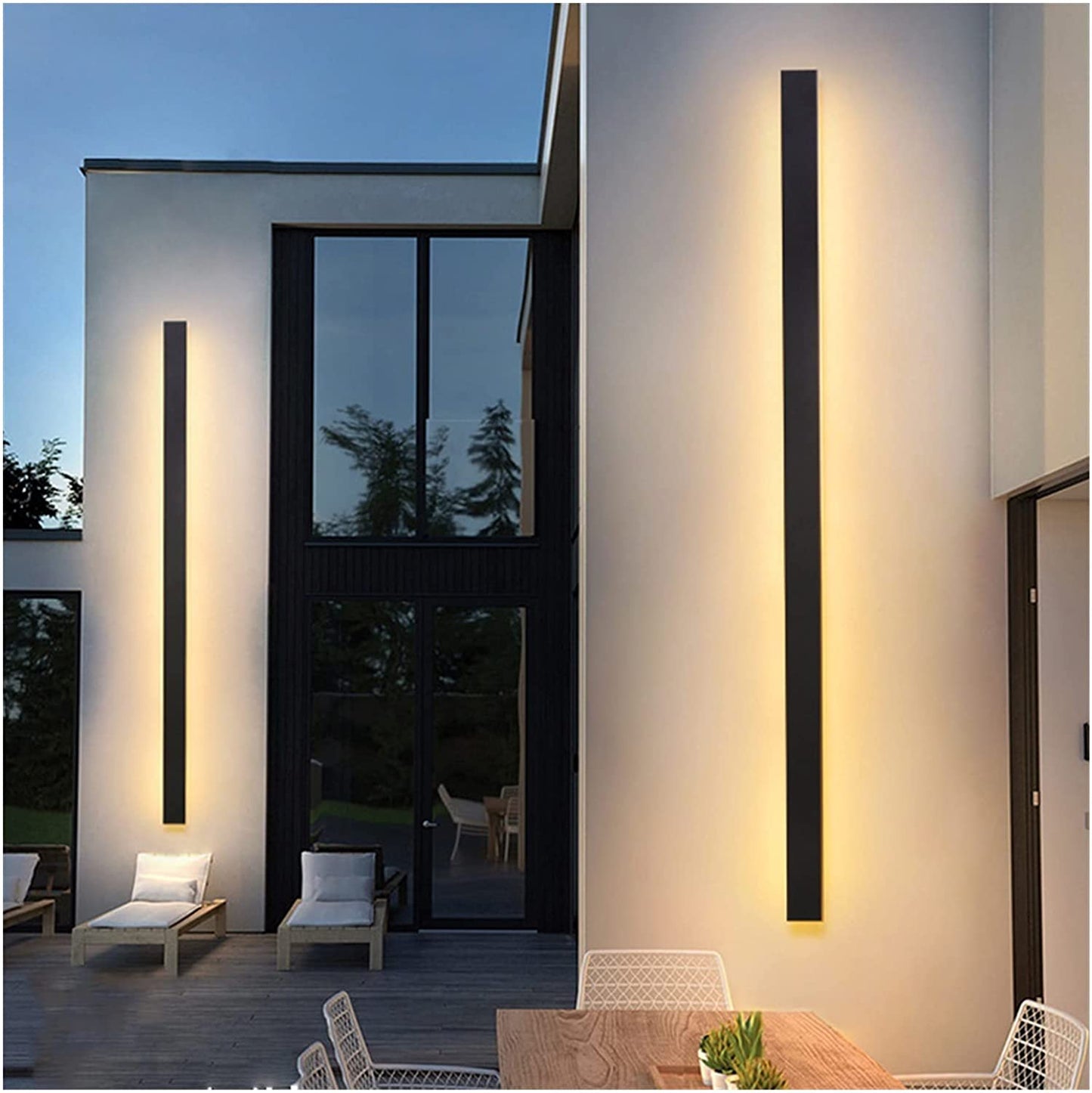 Aluminium Waterdichte Buitenwandlamp Lineair LED Strak Design Zwart Chroom Tuin Veranda Garage Sfeerlicht 40-240cm