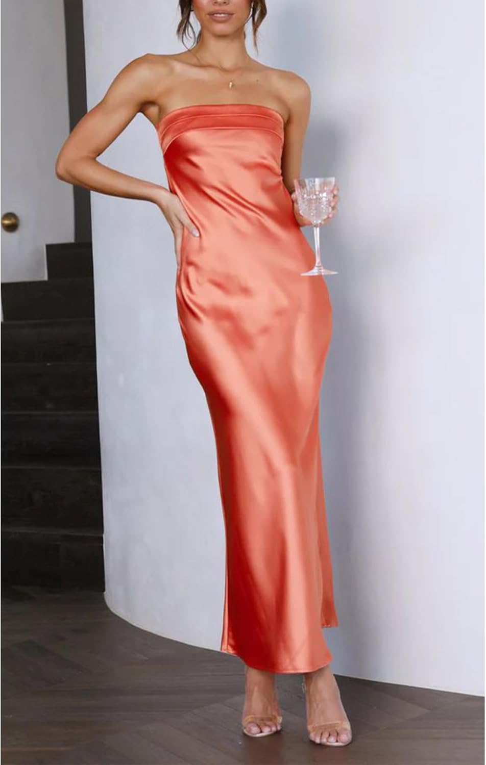 Zomerjurk voor Vrouw Strapless Elegante Jurk
