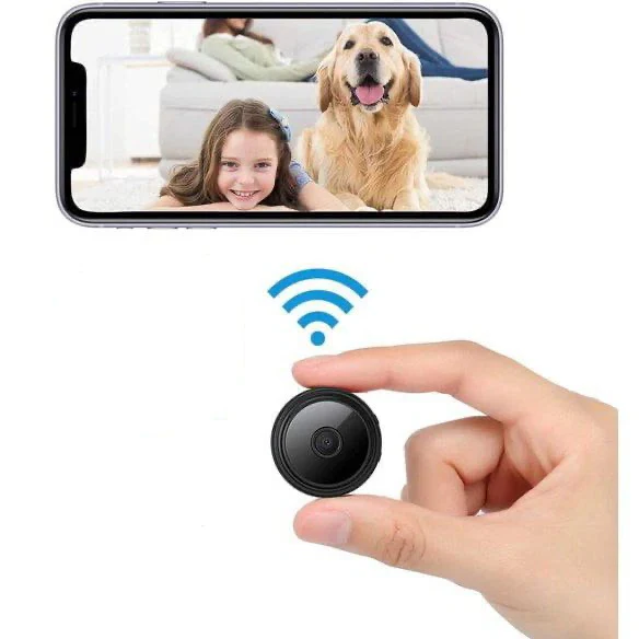 Draadloze Minibewaakingscamera met Live Audio & Video | Magnetische Beveiligingscamera voor Binnen & Buiten